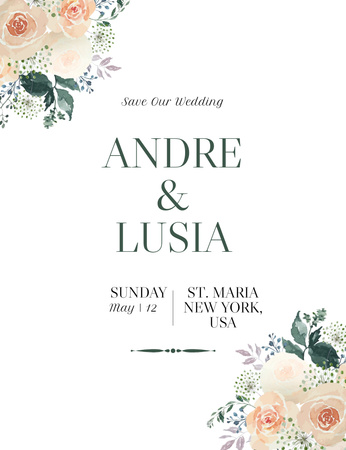 Plantilla de diseño de Reserva la fecha de la boda en Nueva York Invitation 13.9x10.7cm 