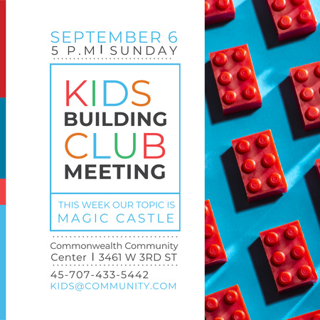Ontwerpsjabloon van Instagram van Bijeenkomst van de Kids Building Club