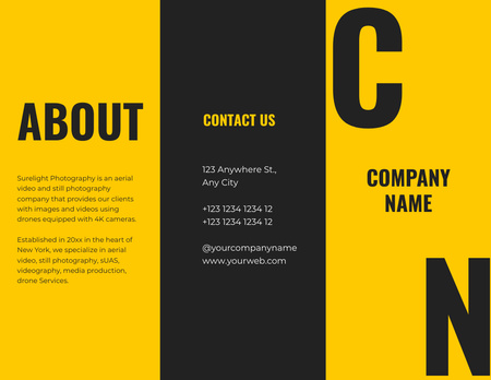 Creative Photo Studio Black and Yellow Brochure 8.5x11in Design Template