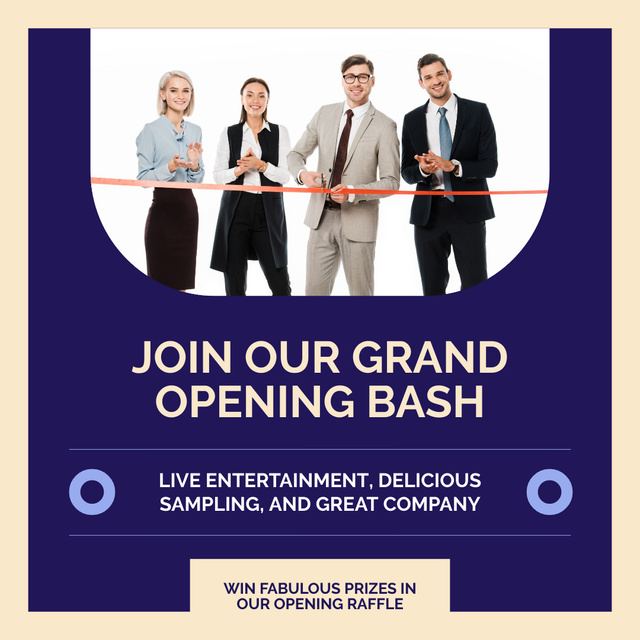 Ontwerpsjabloon van Instagram AD van Grand Opening With Prizes And Live Entertainment