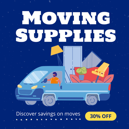 Platilla de diseño Offer of Moving Supplies Sale with Discount Instagram AD