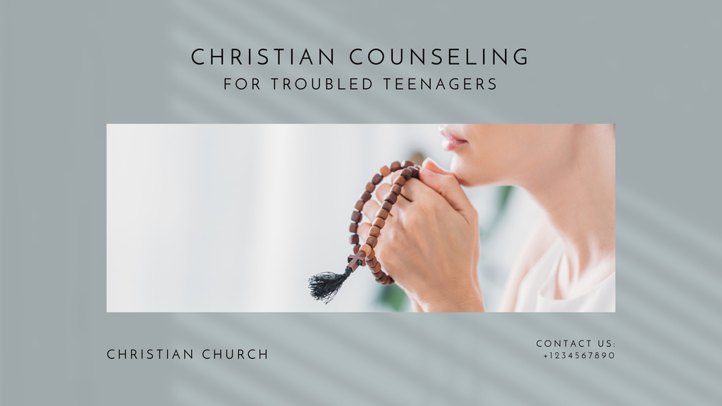 Template di design Christian Counseling for Troubled Teenagers Title 1680x945px