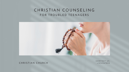 Plantilla de diseño de Consejería cristiana para adolescentes con problemas Title 1680x945px 