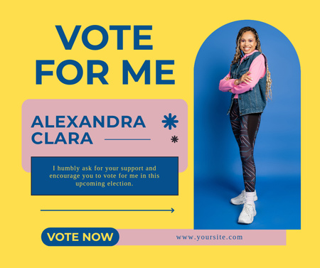 Szablon projektu Młoda atrakcyjna Afroamerykanka podczas głosowania Facebook