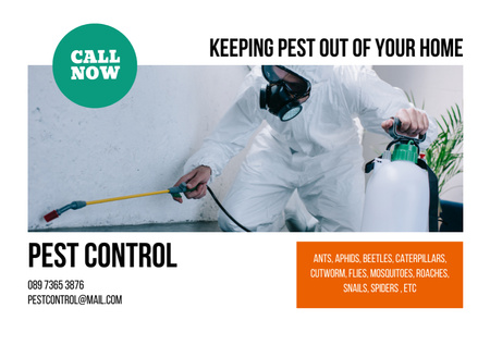 Pest Control Services Flyer A5 Horizontal Design Template