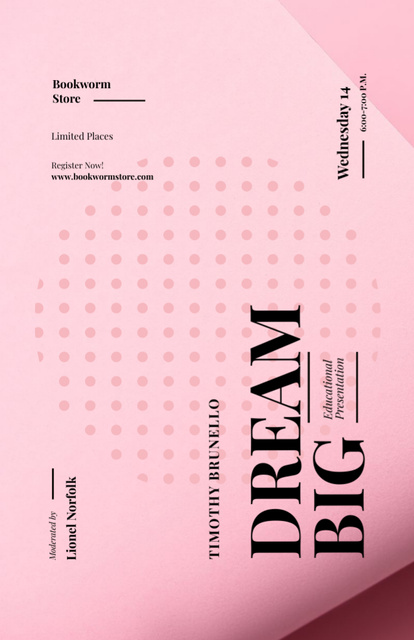 Designvorlage Educational Event Offer On Pink Sheet für Invitation 5.5x8.5in