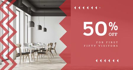 Stylish dining room interior Facebook AD Design Template