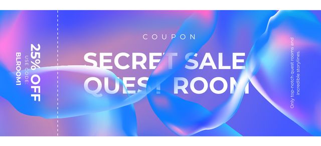 Secret Sale Announcement on Gradient Coupon 3.75x8.25inデザインテンプレート