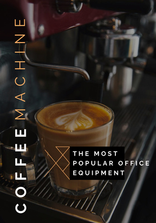 Professional Coffee Machine Offer with Cappuccino For Office Poster 28x40inデザインテンプレート