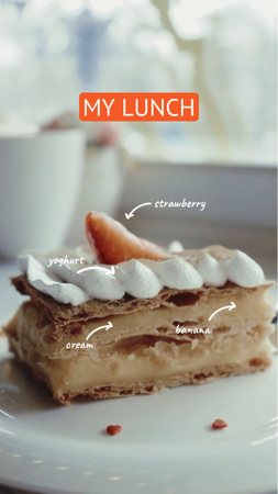 солодкий торт з полуницею Instagram Video Story – шаблон для дизайну