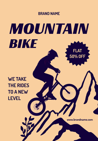 Mountain Bike Training Discount Sale Poster 28x40in Šablona návrhu