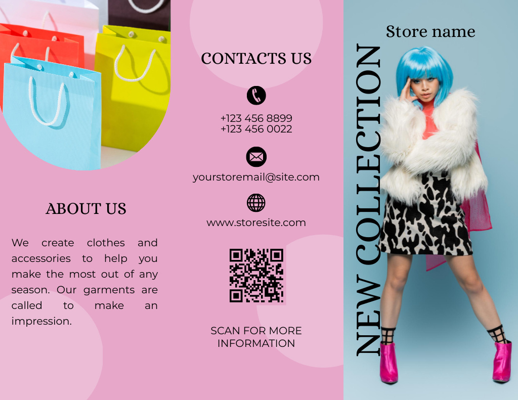 Ontwerpsjabloon van Brochure 8.5x11in van New Fashion Collection Offer for Women