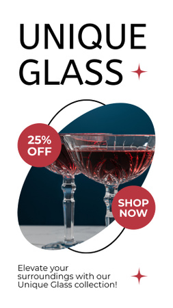 Modèle de visuel Offre de verres en verre chic à tarifs réduits - Instagram Story