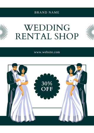 Bridal Dress Rental Shop Ad Poster Design Template