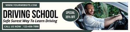 Advanced Driving School Course With Discount Offer Twitter Design Template