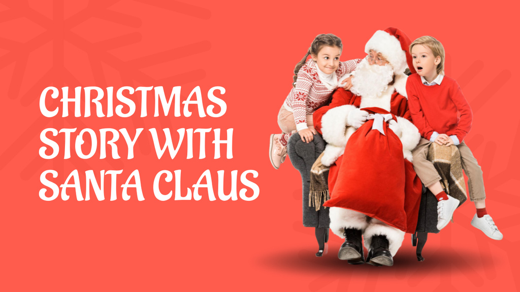 Christmas Blog Promotion with Santa Claus and Children Youtube Thumbnailデザインテンプレート
