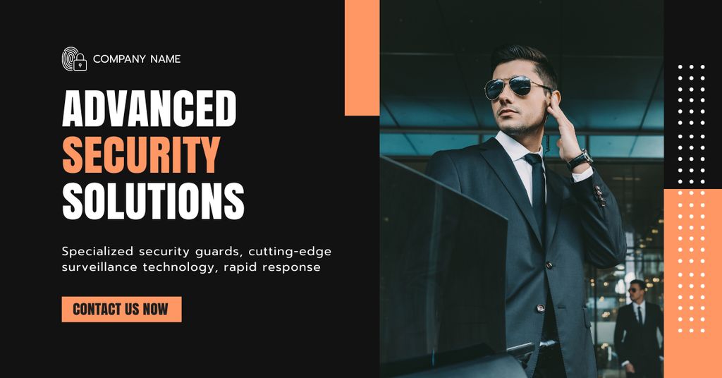 Advanced Security Solutions and Bodyguards Facebook AD Design Template