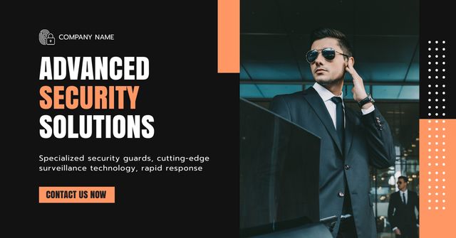 Advanced Security Solutions and Bodyguards Facebook AD Design Template