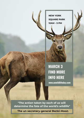 Modèle de visuel Eco Event announcement with Wild Deer - Invitation