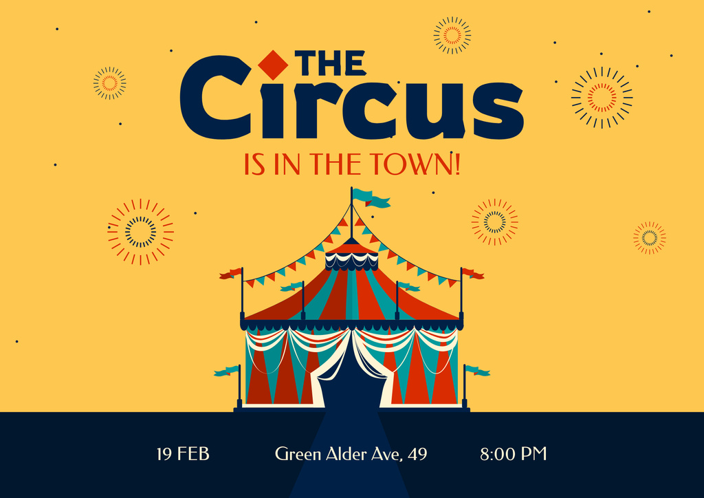 Invitation to City Circus Performance Poster B2 Horizontal Design Template