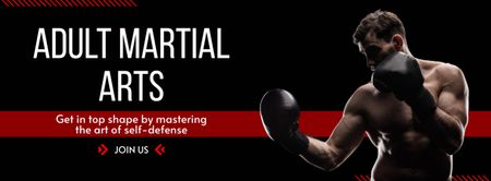 Designvorlage Kampfsportkurse für Erwachsene für Facebook cover