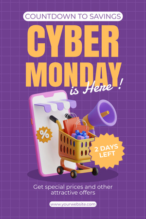 Cyber Monday in Here Pinterest Design Template