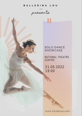 Solo Ballerina Dance Flyer A6 Design Template