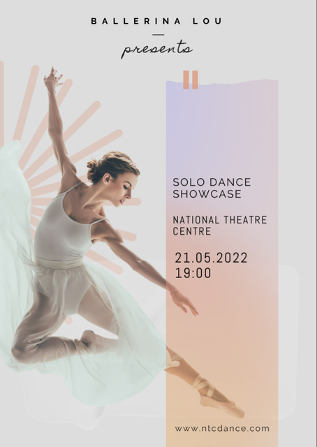 Plantilla de diseño de Solo Ballerina Dance Flyer A6 