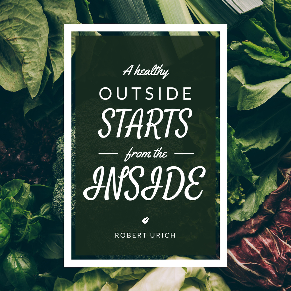 Quote with Fresh Vegetables background Instagram Design Template