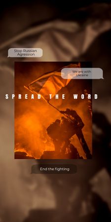 Template di design diffondere la parola sulla guerra in ucraina Graphic