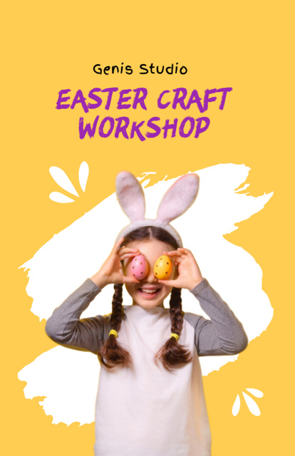 Easter Workshop Announcement on Yellow Flyer 5.5x8.5in Design Template