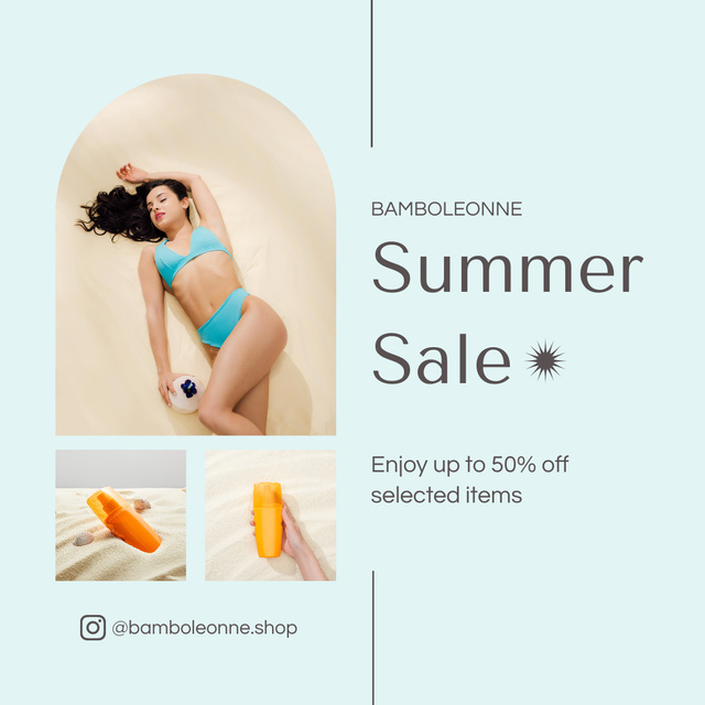Ontwerpsjabloon van Instagram van Summer Sale On Beauty Products For Body