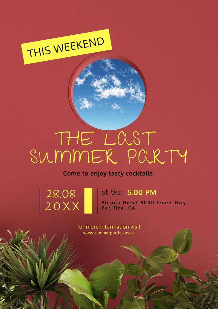 Last Summer Party Announcement Poster Design Template