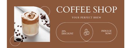 Perfect Coffee With Toppings And Discounts Offer Facebook cover Design Template