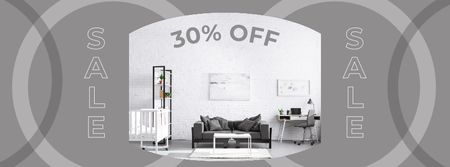 Modèle de visuel offre de vente de meubles - Facebook cover
