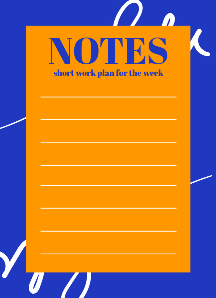 Work Weekly Notes Notepad 4x5.5in – шаблон для дизайна