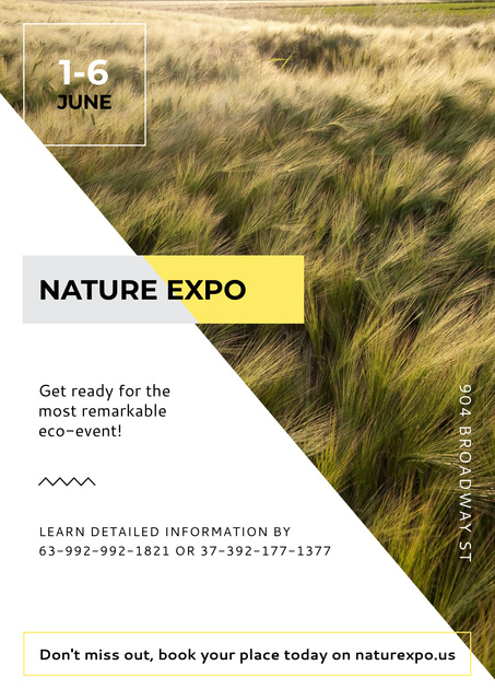 Nature Expo Event Announcement with Grass Poster tervezősablon