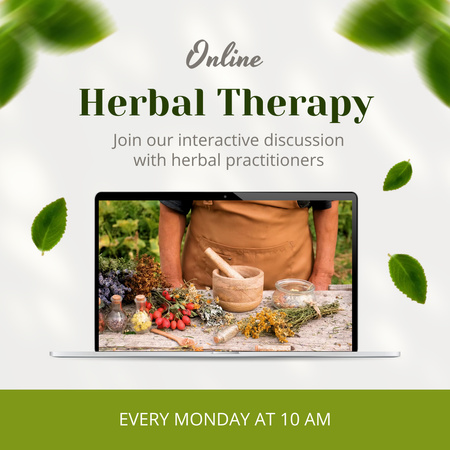 Online Herbal Therapy With Interactive Discussions Animated Post Design Template