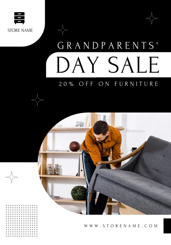 Discount on Furniture for Grandparents' Day Poster 28x40in Design Template