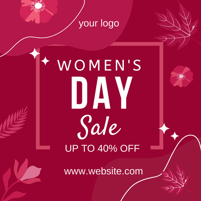 Designvorlage Women's Day Sale Ad für Instagram