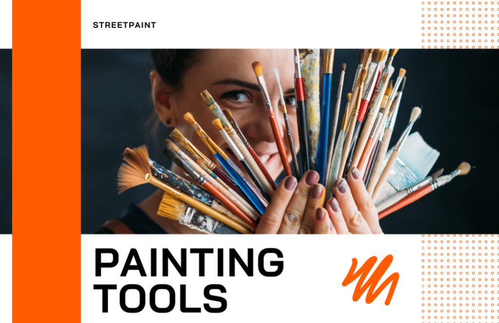 Colorful Painting Tools And Supplies Promotion Flyer 5.5x8.5in Horizontal – шаблон для дизайну