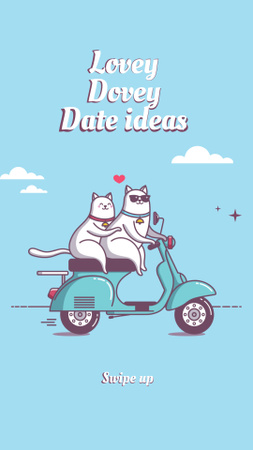 Date ideas with cats on Scooter Instagram Story Design Template