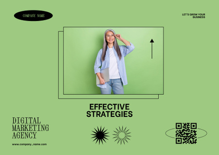 Businesswoman Offers Effective Business Development Strategies Poster B2 Horizontal Design Template
