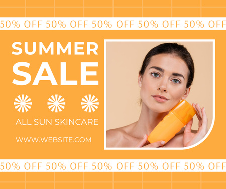 Summer Sale of Skincare Sunscreens Facebook tervezősablon