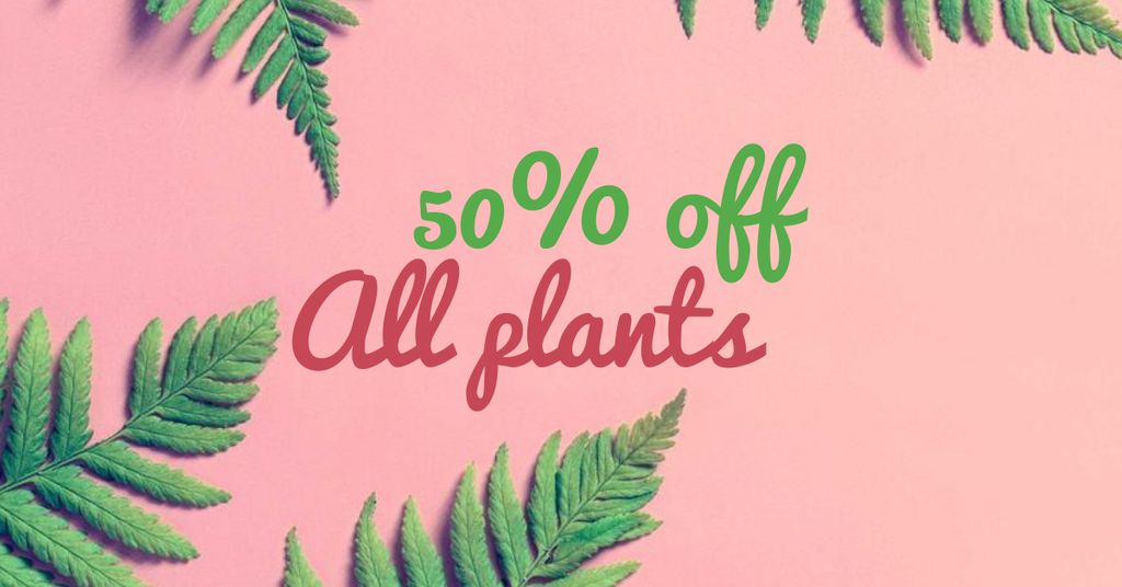 Plants Sale Discount Offer Facebook AD Modelo de Design