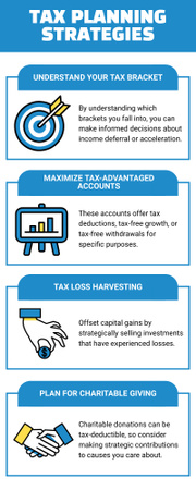 税務計画戦略に関する情報 Infographicデザインテンプレート