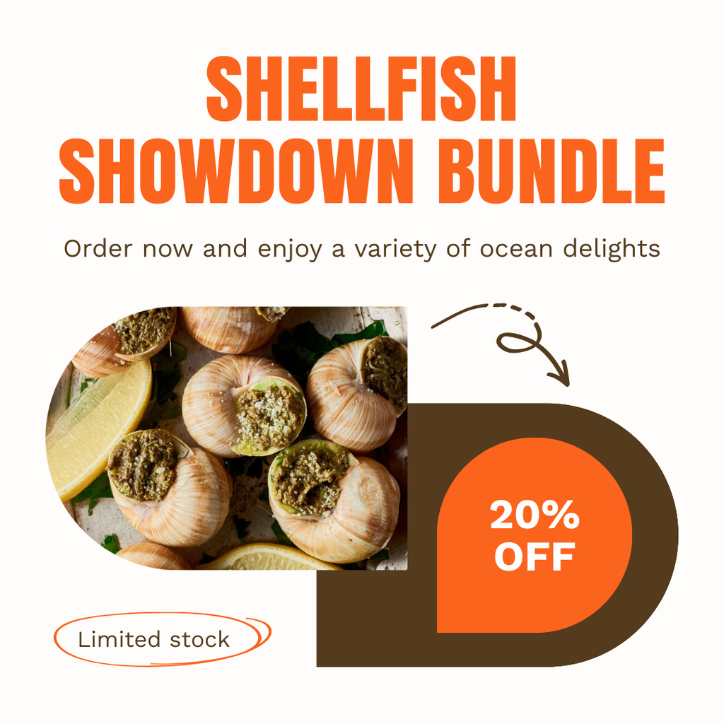 Platilla de diseño Offer of Shellfish in Limited Stock Instagram AD