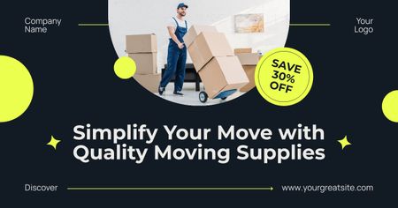 Discount Offer on Quality Moving Services Facebook AD Modelo de Design