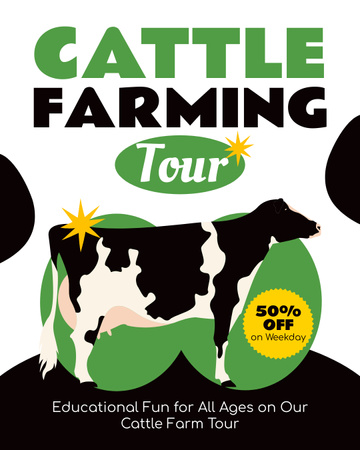 Platilla de diseño Discount on Cattle Farm Tour Instagram Post Vertical