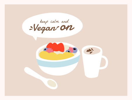 Vegan Lifestyle Concept With Served Dish Postcard 4.2x5.5in – шаблон для дизайну